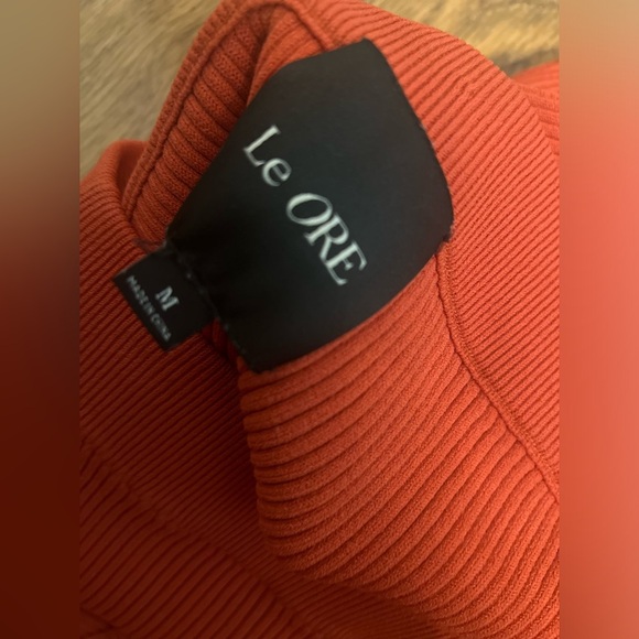 LE ORE Rimini Rib Knit Flared Pants Spice Brown Pull On High Rise Revolve autumn - Picture 8 of 9